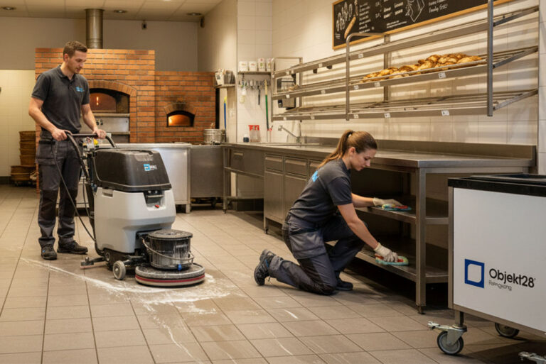 Professionelle Innenreinigung einer Backstube nach HACCP-Standards